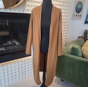 NWT Böhme 100% Cotton Open Cardigan in Camel / Cognac Brown, Small